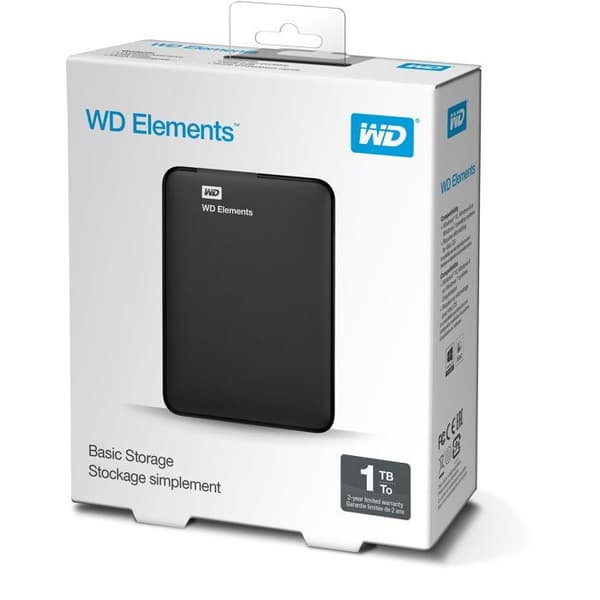WD - Extern hårddisk - WD Elements™ - 1TB - USB 3.0 (WDBUZG0010BBK-WESN)