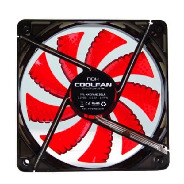 Nox Cool Fläkt 12cm Led Röd