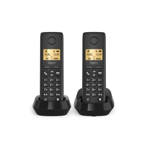 Gigaset basic 100 DUO - Fast telefon 2 handsets Svart
