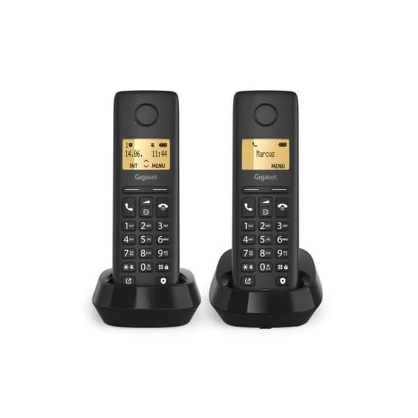 Gigaset basic 100 DUO - Fast telefon 2 handsets Svart
