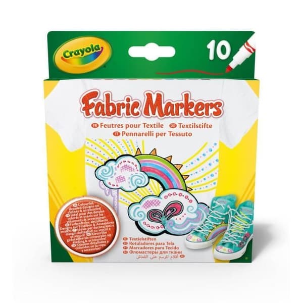 Crayola - 10 Fineliners för tyger -