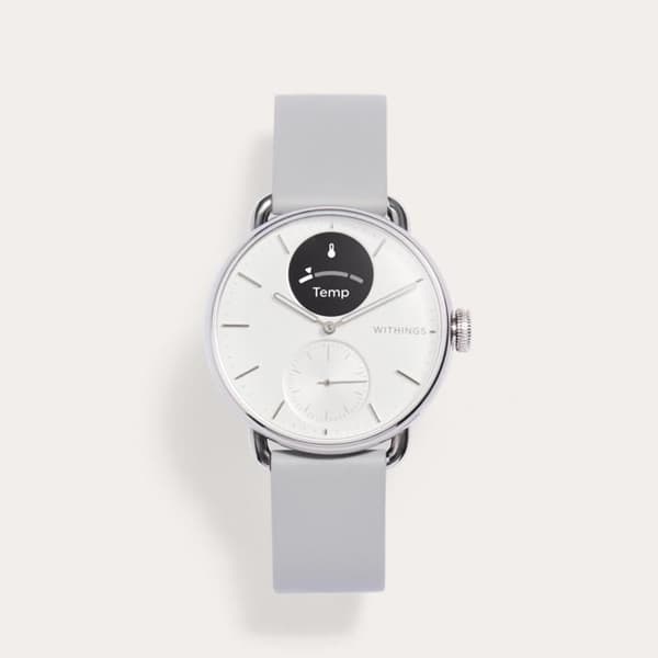 WITHINGS ScanWatch 2 - Förbindelseklocka hälsa ECG SpO2 temperatur 38mm Vit