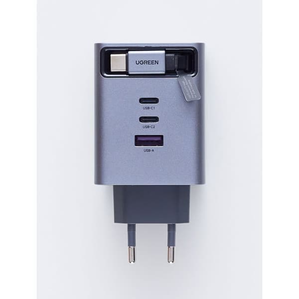 Nätadapter - UGREEN - 100W - 2x USB-C + 1x USB-A - Fällbar