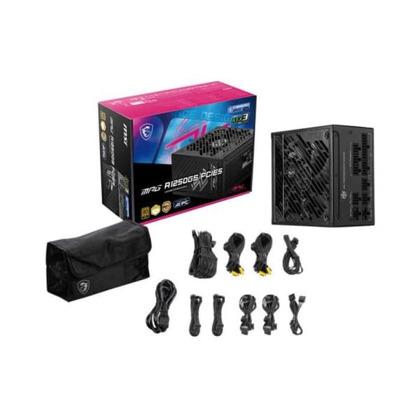 Intern Matning - MSI - MPG A1250GS PCIE5 - 1250W - 80 PLUS Gold - Modulär