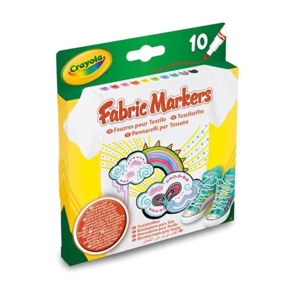 Crayola - 10 Fineliners för tyger -