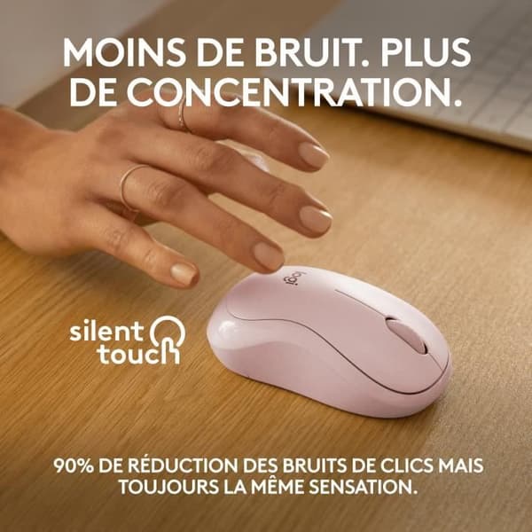 Mus - Trådlös - Logitech - M240 Silent - Rosa