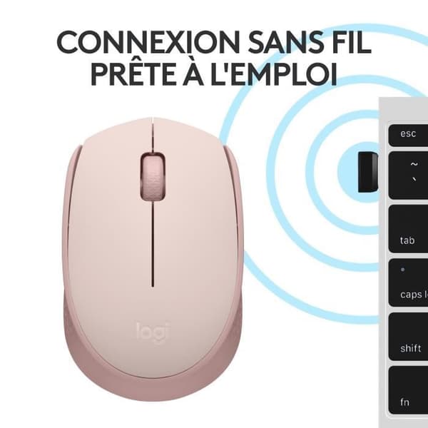 Mus - Trådlös - Logitech - M171 - Rosa - Ambidextrisk