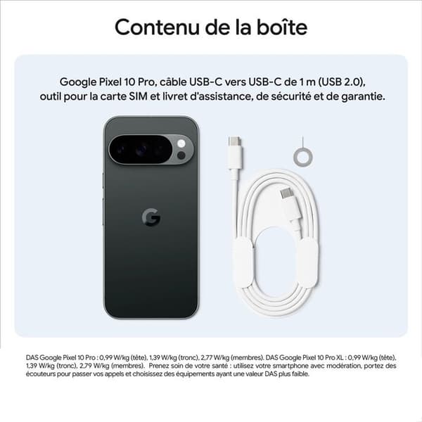 Smartphone Google Pixel 10 Pro 128 GB Svart Vulkan