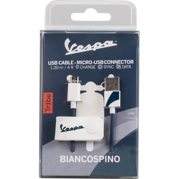 USB-kabel - Tribe CMR23403 - 1,2 m - USB A - Micro-USB A - USB 2.0 - Blå, Vit