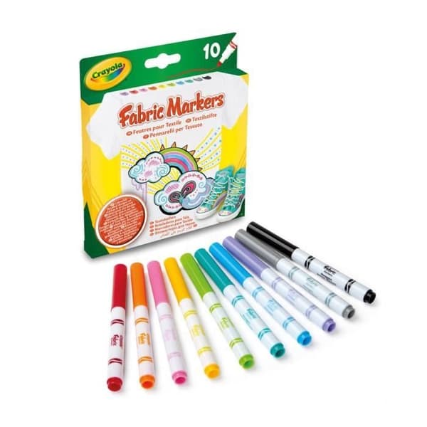 Crayola - 10 Fineliners för tyger -