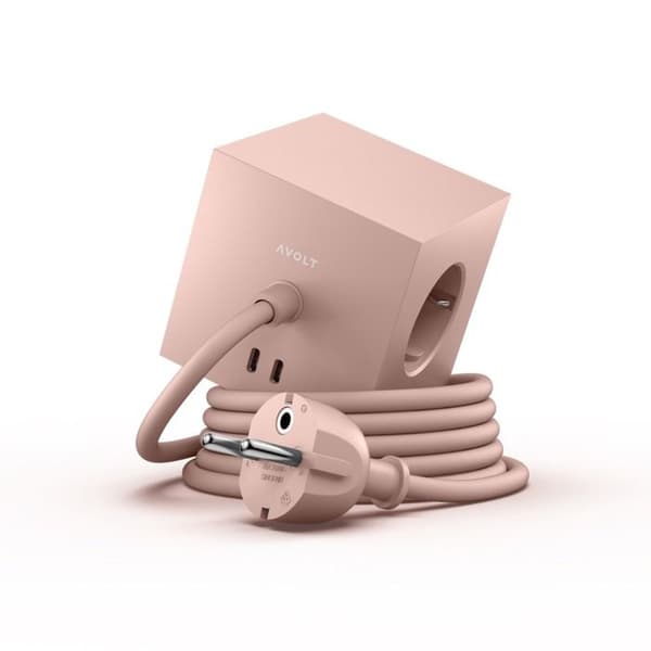 Multiprise Square 1 Usb-c 30W, 1.8M AVOLT Rosa