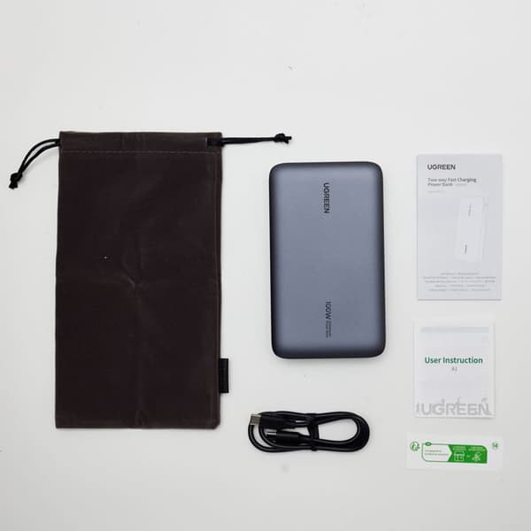 Extern batteri - UGREEN - 20,000 mAh - 100W - Version 2 - Grå