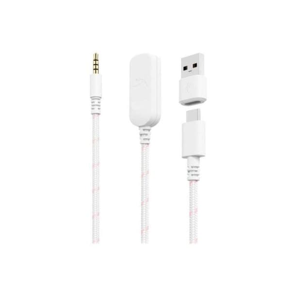 HyperX Cloud III Gaminghörlurar USB Vit/Rosa