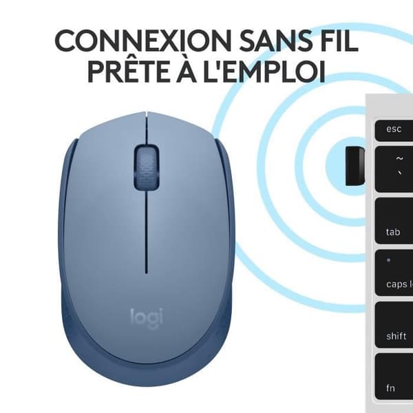 Mus - Trådlös - Logitech - M171 - Blå grå - Ambidextrisk