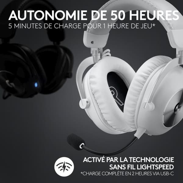 Gaming headset - Trådlös - Logitech G - Pro X 2 - Bluetooth - PS5, PS4, PC - Vit