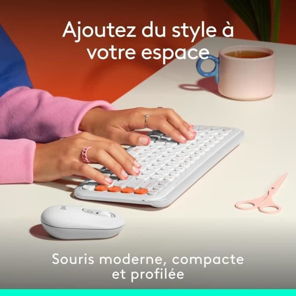Mus - Trådlös - Logitech - Pop Mouse - Off-white