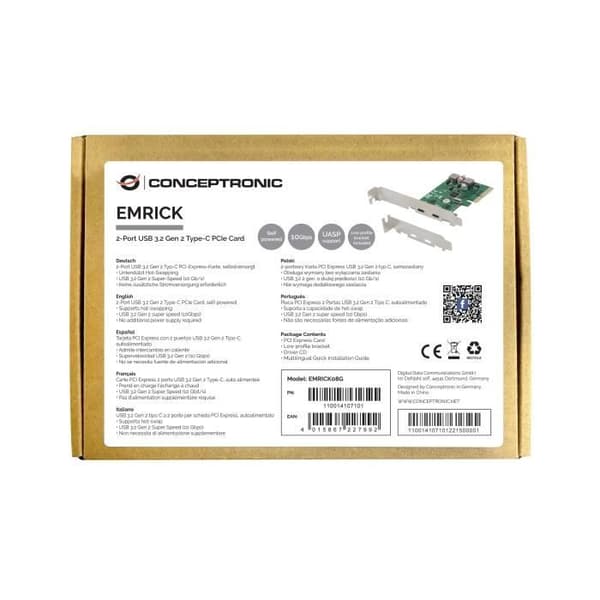 PCIe USB-kort – Conceptronic – USB 3.2 Gen2 – 10 Gbps