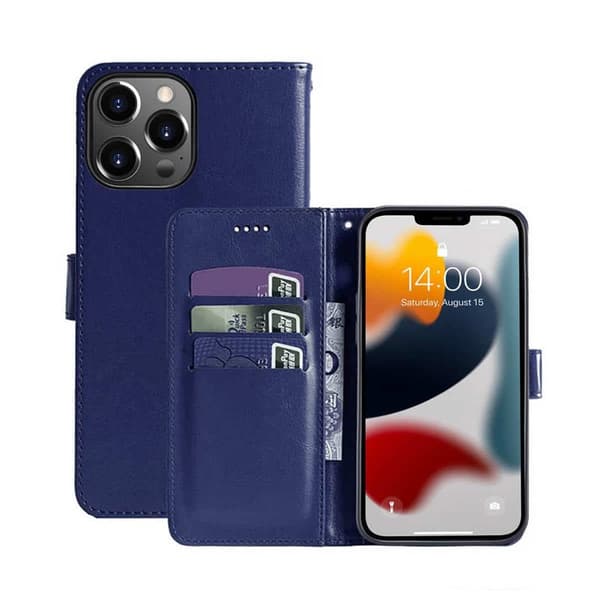Wallet cover 3-kort til Apple iPhone 13 Pro Max - MÃ¸rkeblÃ¥