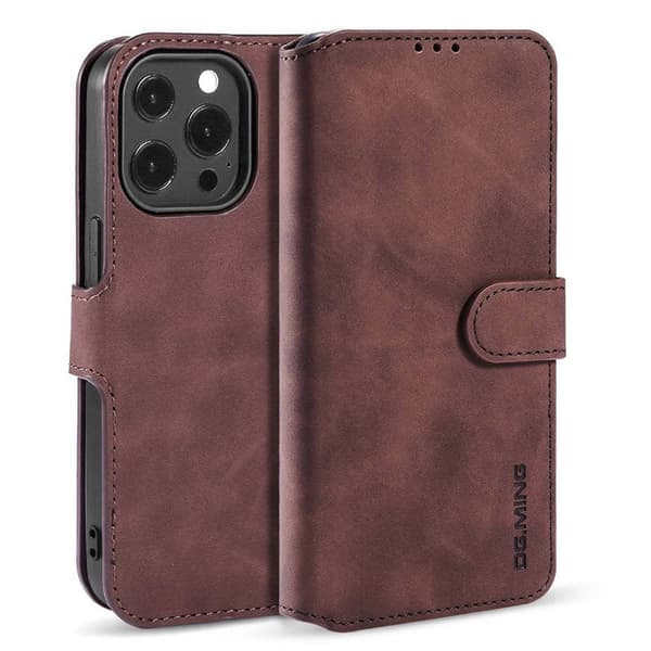 DG-Ming Lompakkokotelo 3-kortti Apple iPhone 13 Pro Max - Coffe