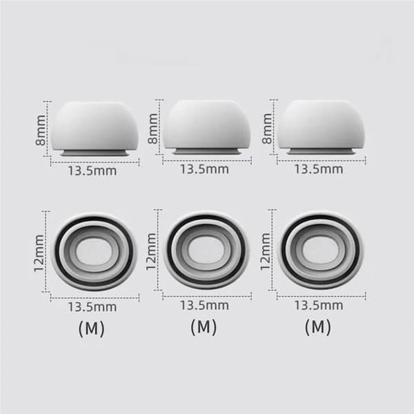 Øreputer 6-pak (M) til Apple AirPods Pro 2 - Hvit