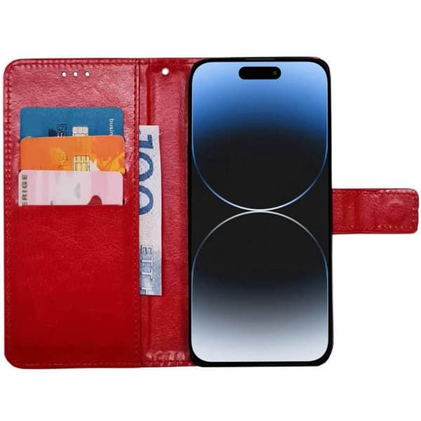 Lompakkokotelo 3-kortti Apple iPhone 13 Pro Max - Punainen