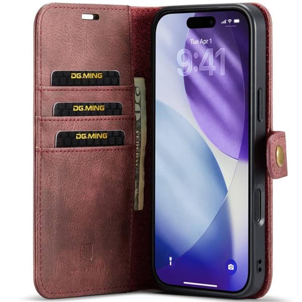 Wallet DG-Ming 2i1 til Apple iPhone 17 Pro - RÃ¸d