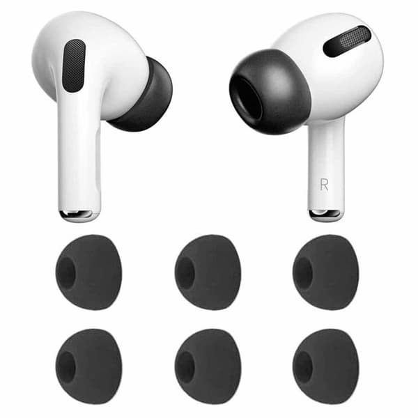 Ørepuder 6-pak (L) til Apple AirPods Pro 2 - Sort