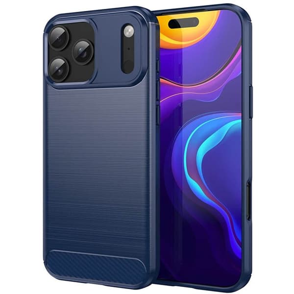 BÃ¸rstet silikone cover til Apple iPhone 17 Pro Max - BlÃ¥