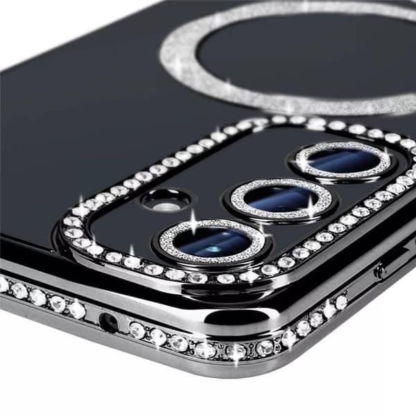 Diamond bling MagSafe cover til Samsung Galaxy A57 5G - Sort