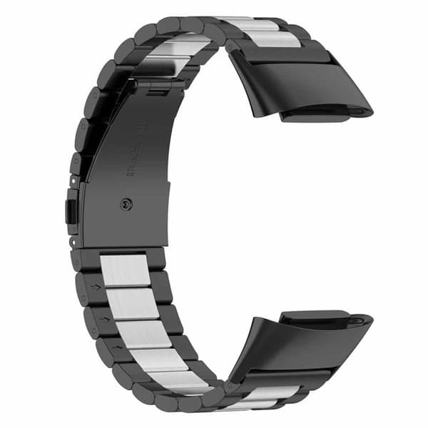 Rustfrit stÃ¥l urrem til Fitbit Charge 6 - Sort/sÃ¸lv