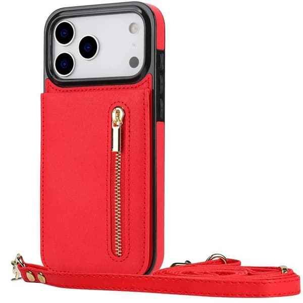 Zipper halskjede deksel til Apple iPhone 17 Pro - RÃ¸d