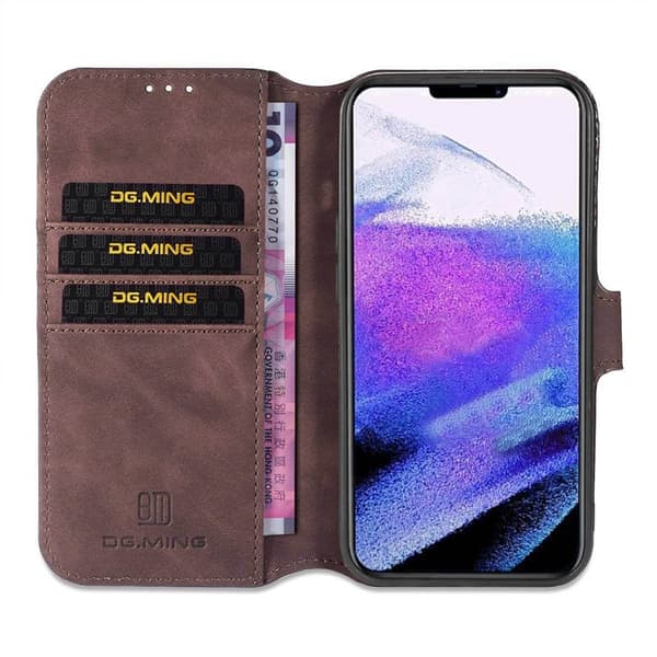 DG-Ming Wallet cover 3-kort til Apple iPhone 13 Pro - Coffe