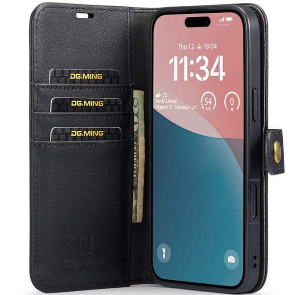 Lompakkokotelo DG-Ming 2i1 Apple iPhone 17 - Musta