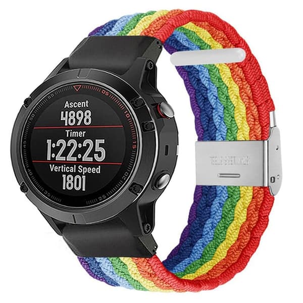 Flettet Urrem til Garmin Fenix 5 - Pride