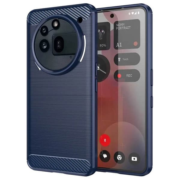 Børstet silikone cover til Nothing Phone 3a Pro - Blå