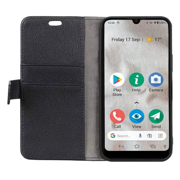 Wallet cover 2-kort til Doro 8110 - Sort
