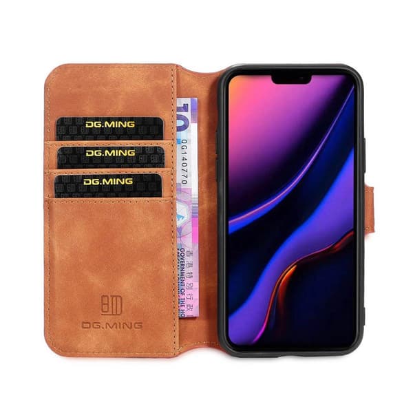 DG-Ming Wallet cover 3-kort til Apple iPhone 13 Pro Max - Brown