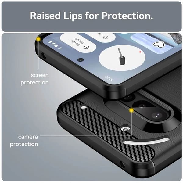 Børstet silikone cover til Nothing Phone 3a - Sort