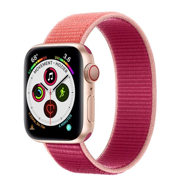 Nylon Urrem til Apple Watch 6 (44mm) - Pomegranate
