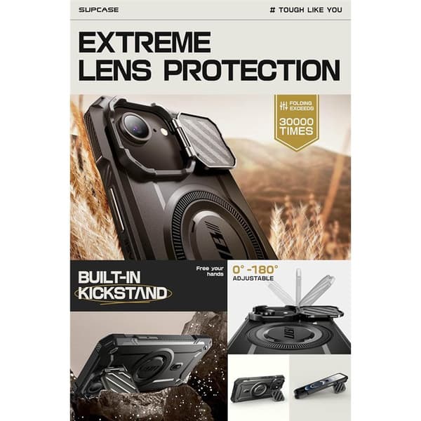 SUPCASE UB Mag XT kuori Apple iPhone 17e - Musta