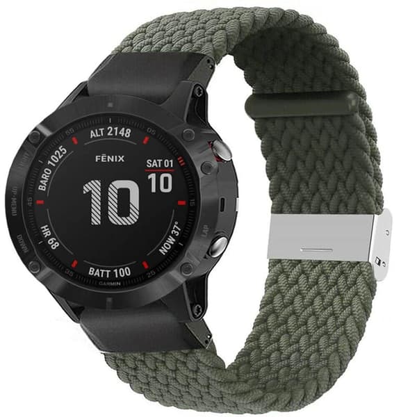 Flettet Urrem til Garmin Fenix 6X - Army