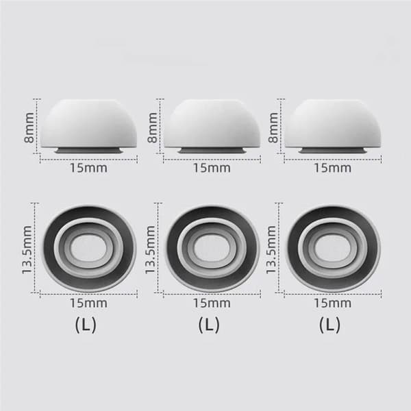 Ãreputer 6-pak (L) til Apple AirPods Pro 2 - Hvit