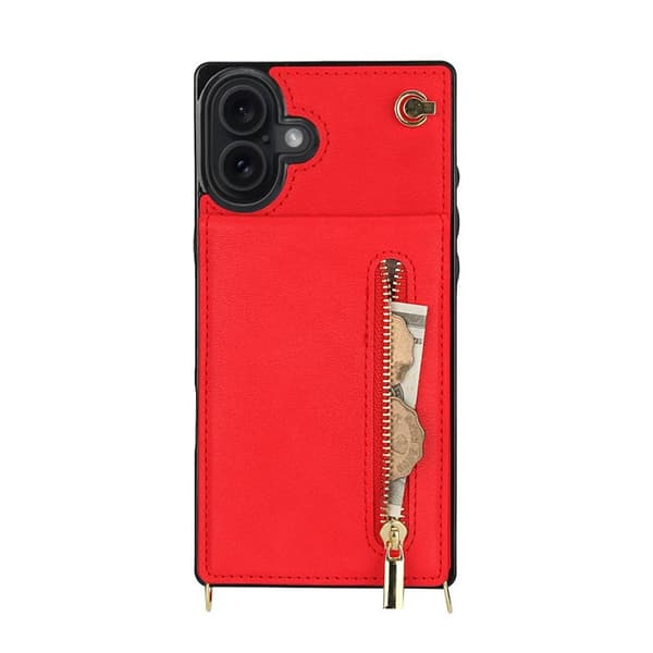 Zipper kaulakorukuori Apple iPhone 17 - Punainen