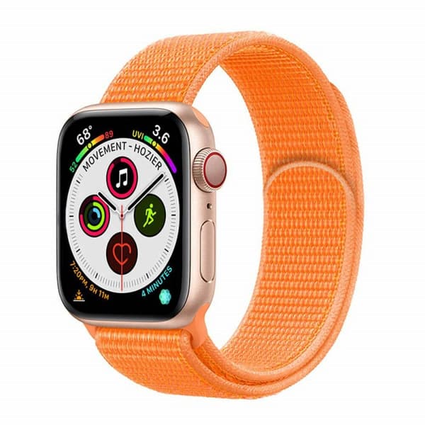 Nylon Urrem til Apple Watch 6 (44mm) - Papaya