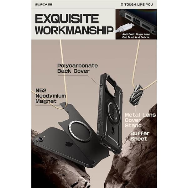 SUPCASE UB Mag XT kuori Apple iPhone 17e - Musta