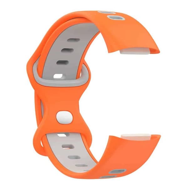 Twin Sport urrem til Fitbit Charge 6 - Orange/grÃ¥