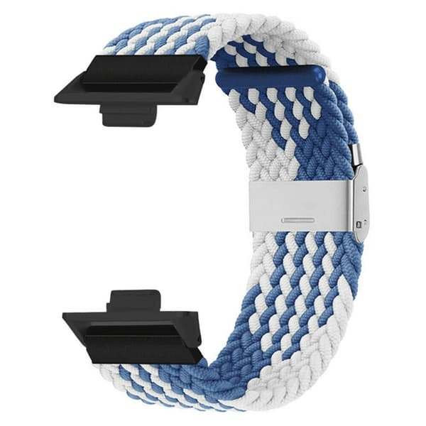 Flettet elastisk urrem til Huawei Watch Fit 5 Pro - BlÃ¥hvid