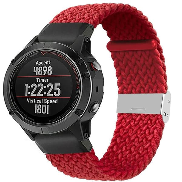 Punottu Kellon ranneke Garmin Fenix 5X - Darkred