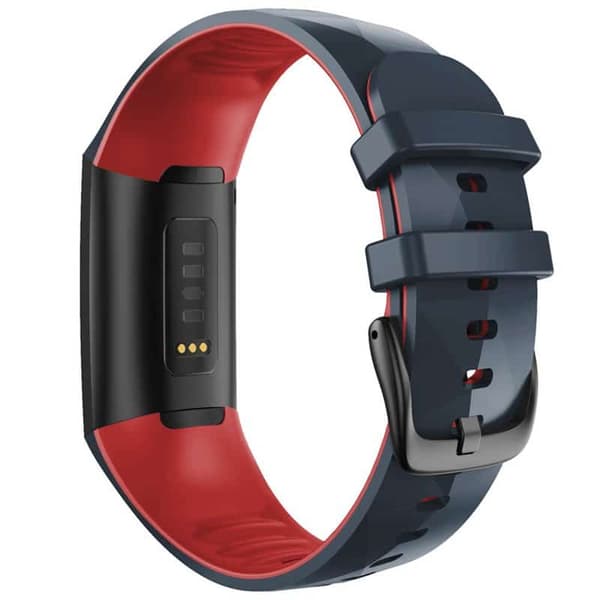 Twin Sport urrem til Fitbit Charge 4- MÃ¸rkegrÃ¥/rÃ¸d