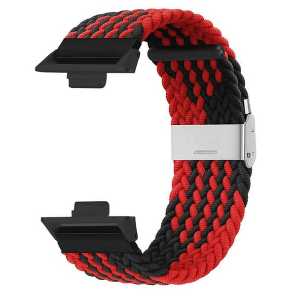 Flettet elastisk urrem til Huawei Watch Fit 5 Pro - RÃ¸d/sort